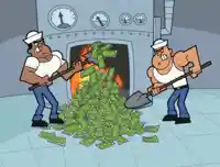 Burning Money meme template