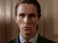 Patrick Bateman stares meme template