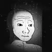 Sad wojak at window meme template