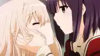 anime girls kissing meme template