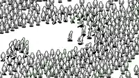 crowd avoiding meme template