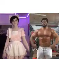 femboy vs chad meme template