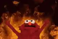 fire elmo meme template