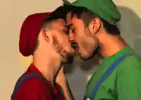 mario kiss meme template