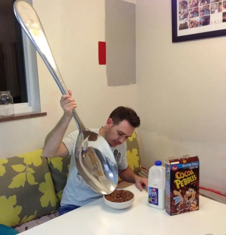 comically large spoon meme template