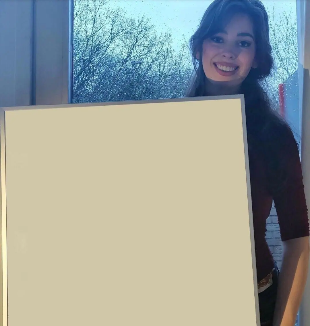 girl holding a Sign meme template