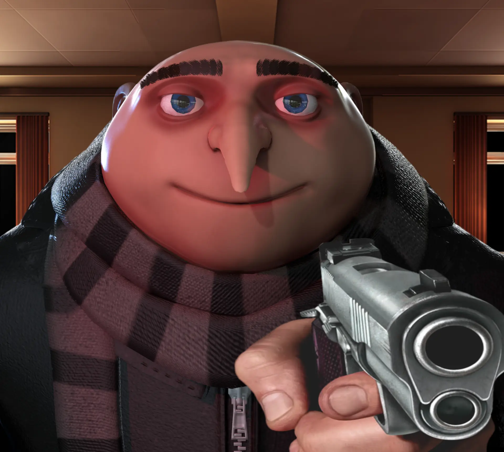 gru gunpoint meme template