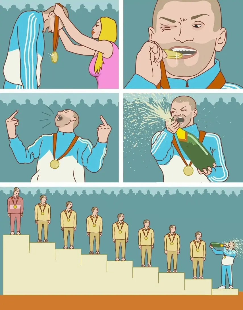 last place celebration meme template