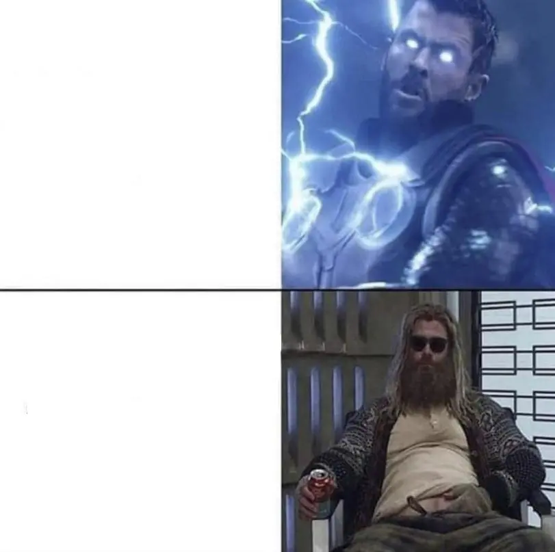 motivated to unmotivated thor meme template