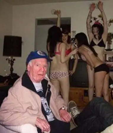 old man at party meme template