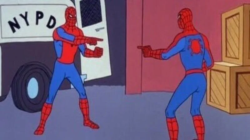Spiderman Pointing At Spiderman meme template