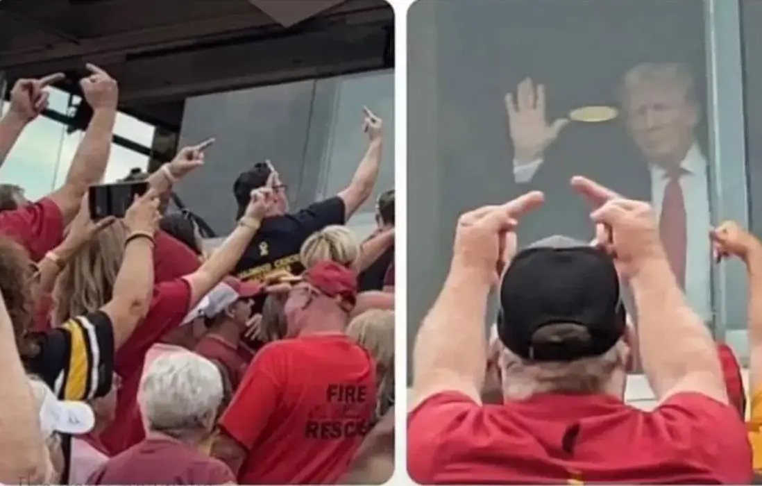 trump getting flipped off meme template